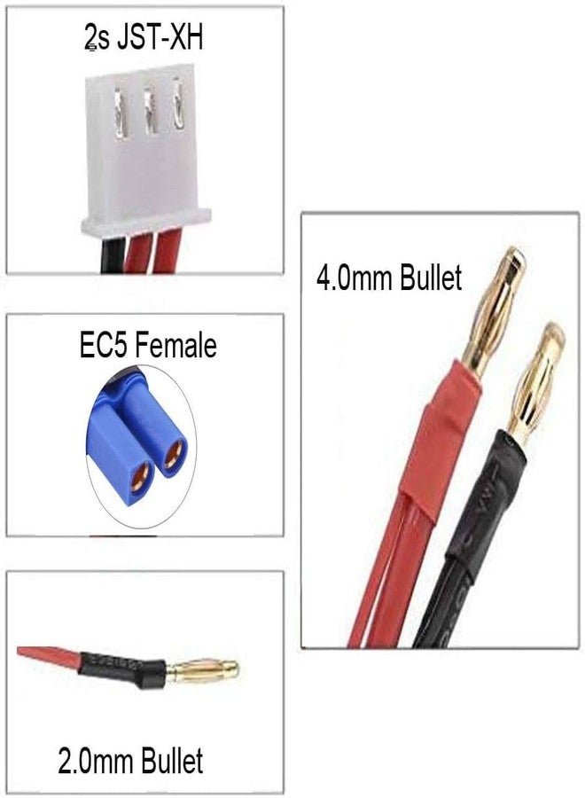 LINSYRC 2pcs EC5 Female Connector to 4MM 4.0MM Banana Plug Bullet Connector with 2S Lipo JST-XH Balance Plug Wire - Image 4